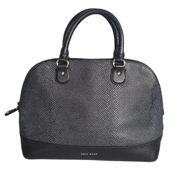 Cole Haan Womens Milena Large Satchel Leather Black - Picture 1 of 7